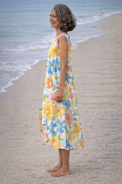 Paola | Vestido Midi con Flores Pastel