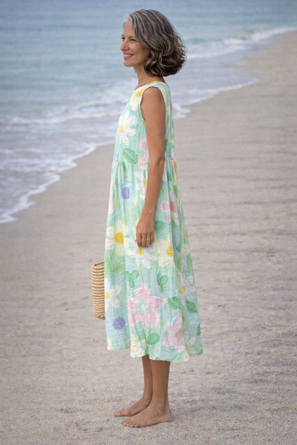 Patricia | Vestido Midi con Flores Pastel