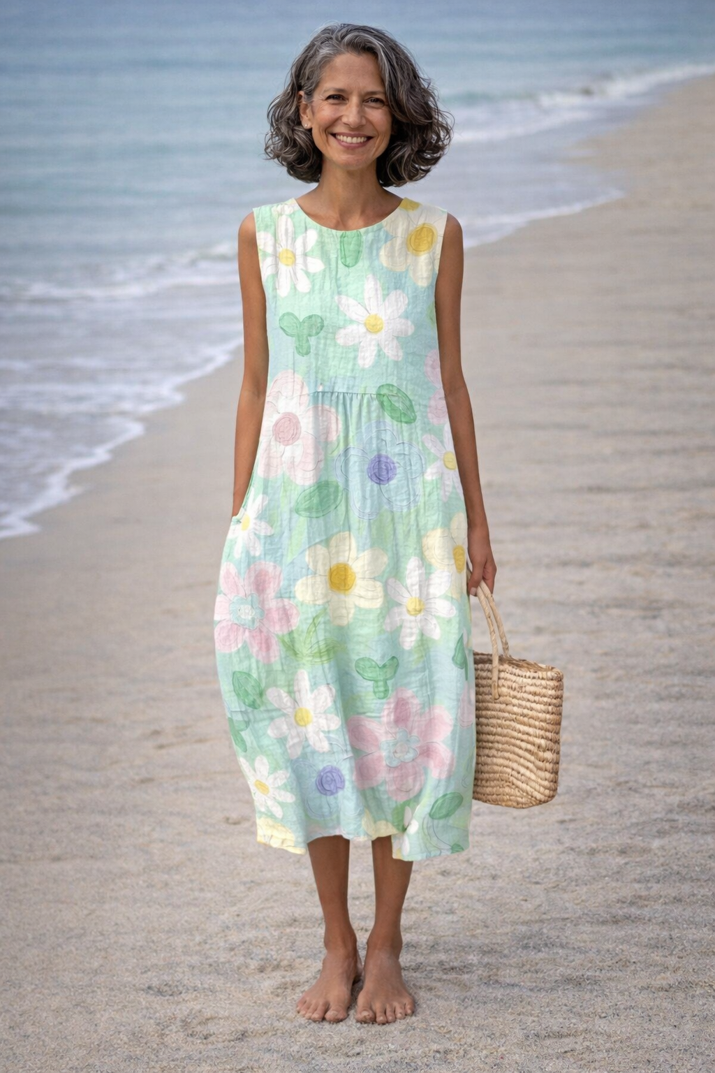 Patricia | Vestido Midi con Flores Pastel