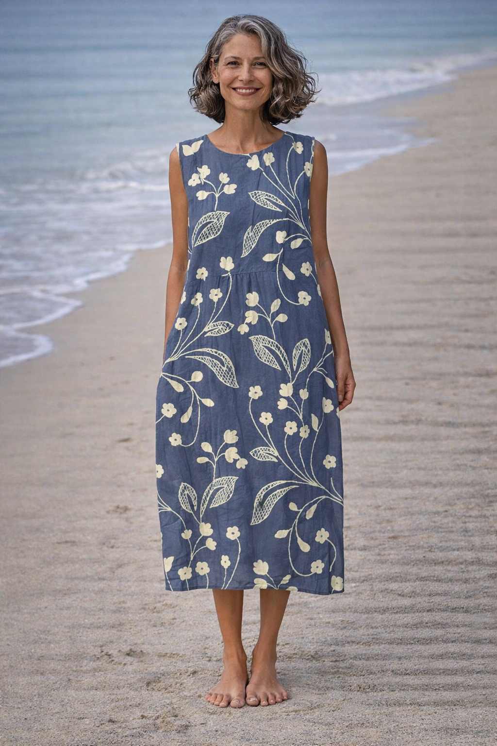 Carlota | Vestido Midi con Flores Clásicas
