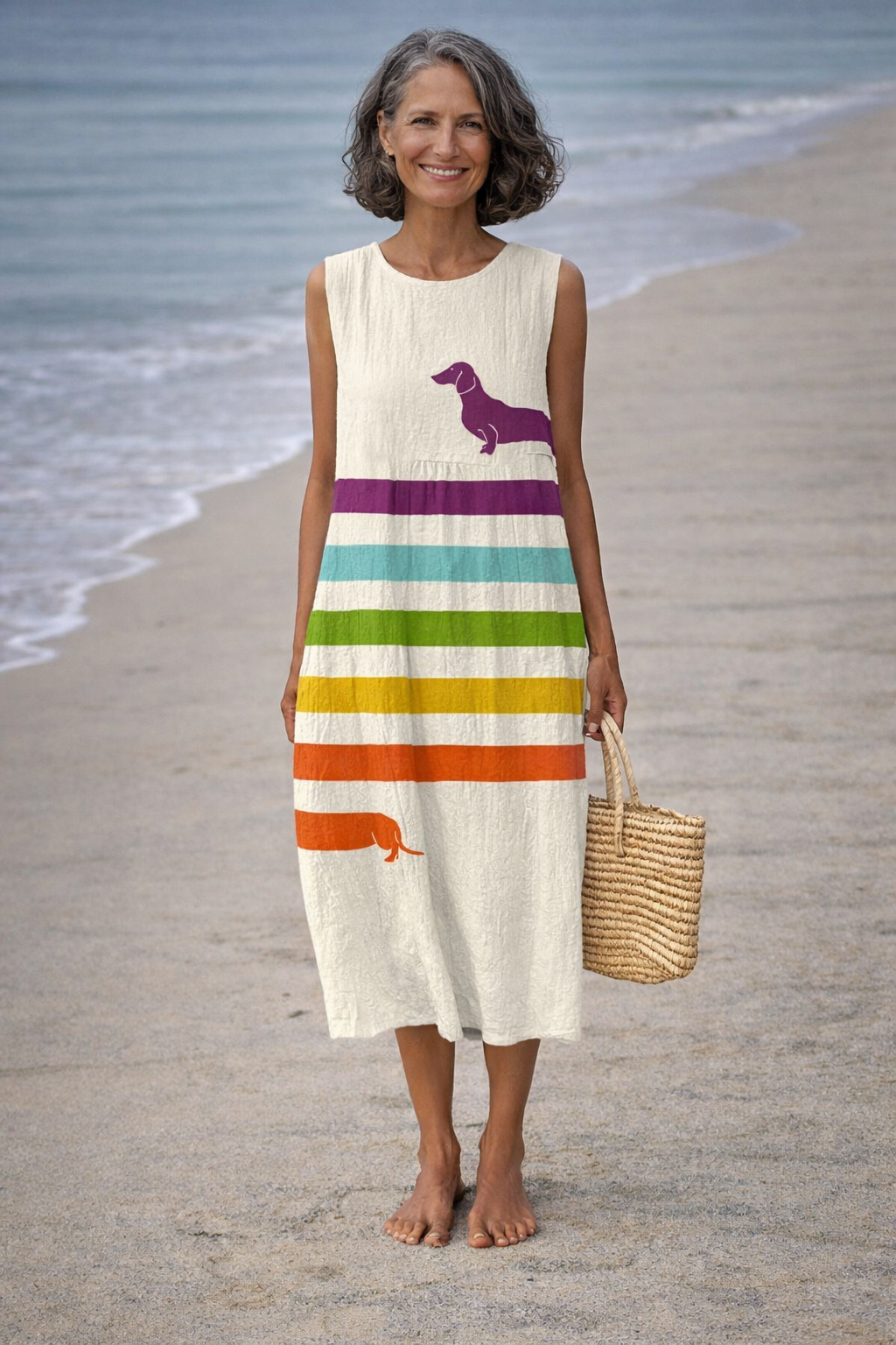 Estela | Vestido Midi con Perro Salchicha