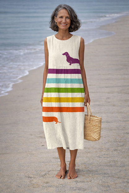 Estela | Vestido Midi con Perro Salchicha