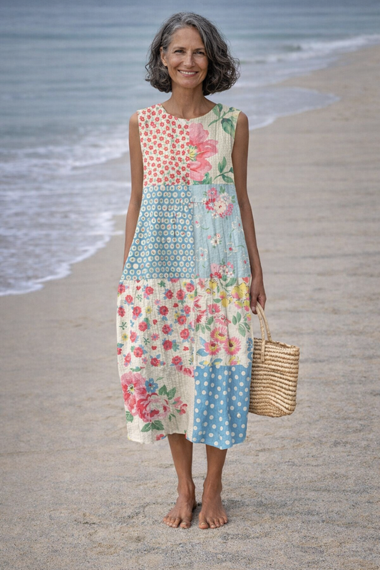 Marta | Vestido Midi de Retazos