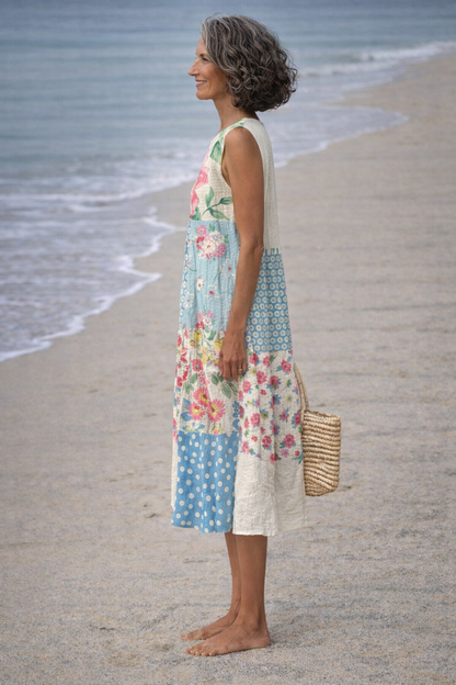 Marta | Vestido Midi de Retazos