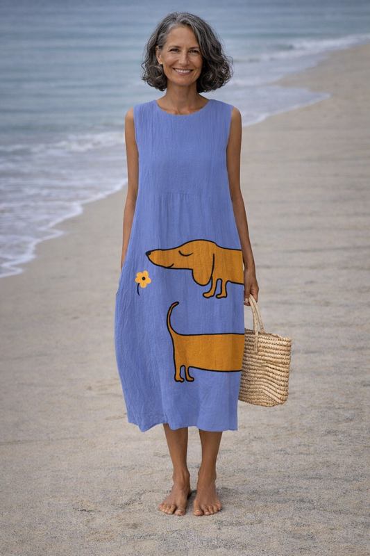 Belén | Vestido Midi con Perro Salchicha