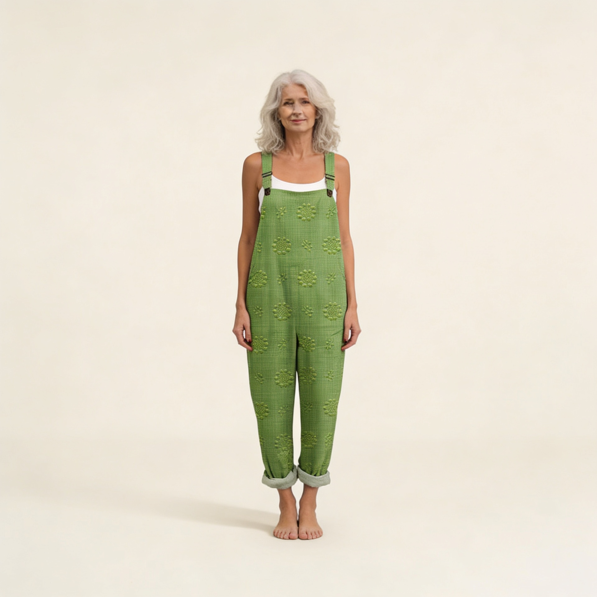Juana | Overol con textura natural en verde