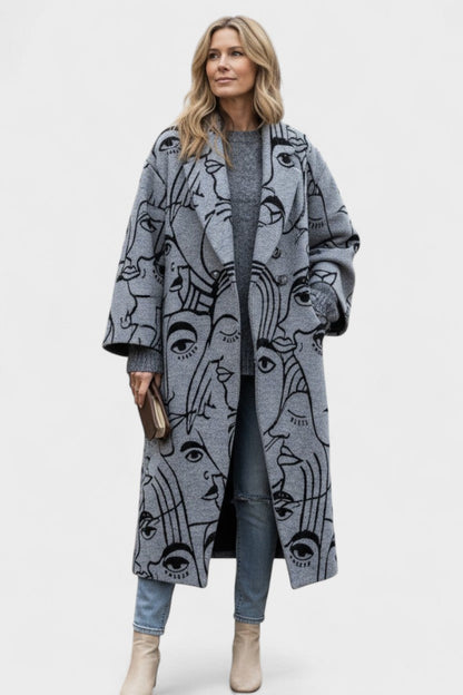 Angela | Barevný kostkovaný oversize kabát