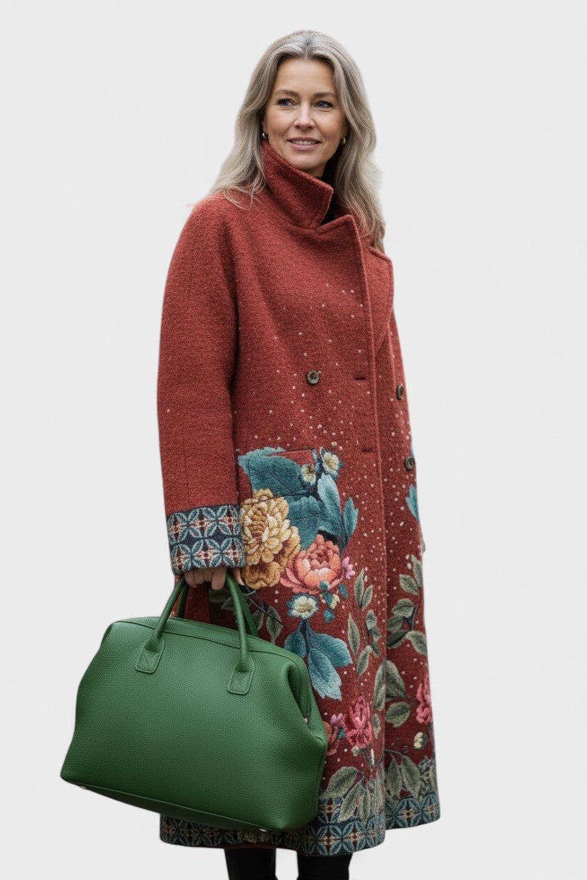 Angela | Barevný kostkovaný oversize kabát