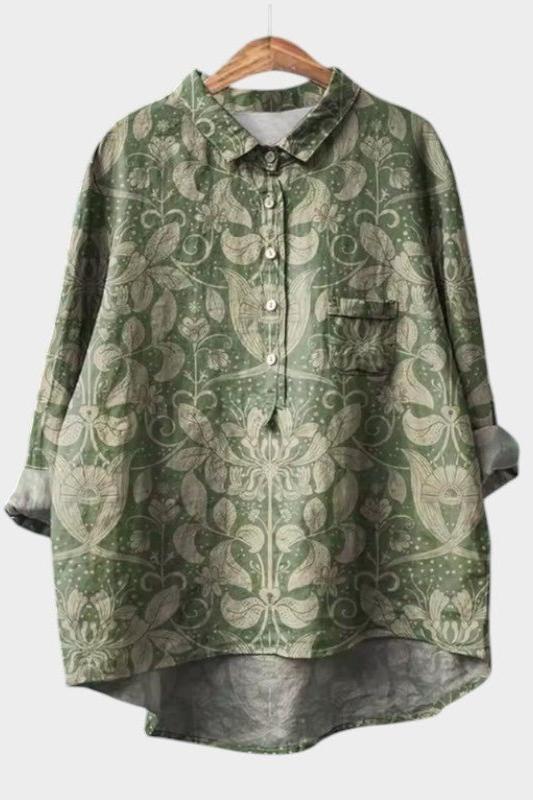 Lenka | Zelená halenka s ornamenty
