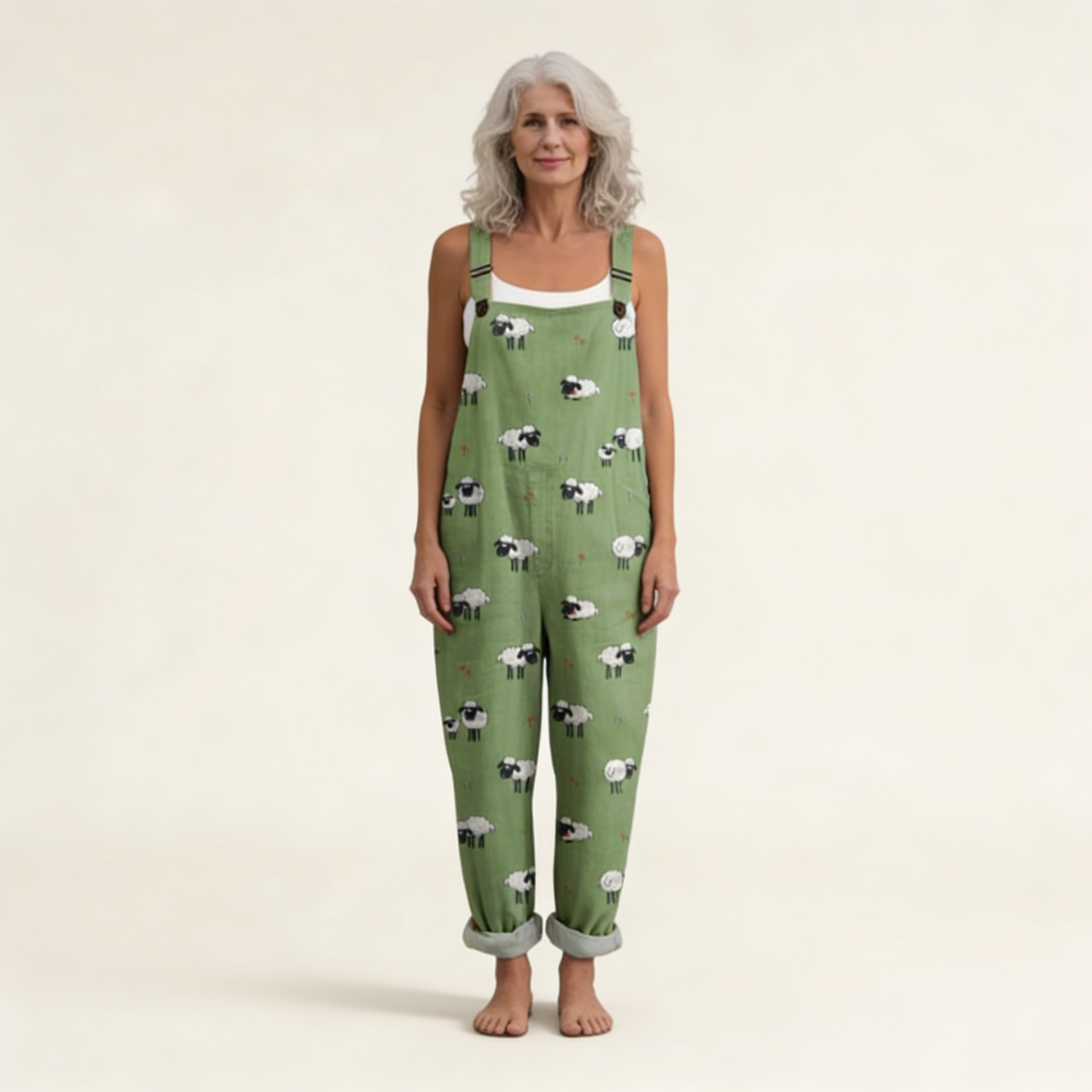 Lucía | Overol con suave tono verde bohemio
