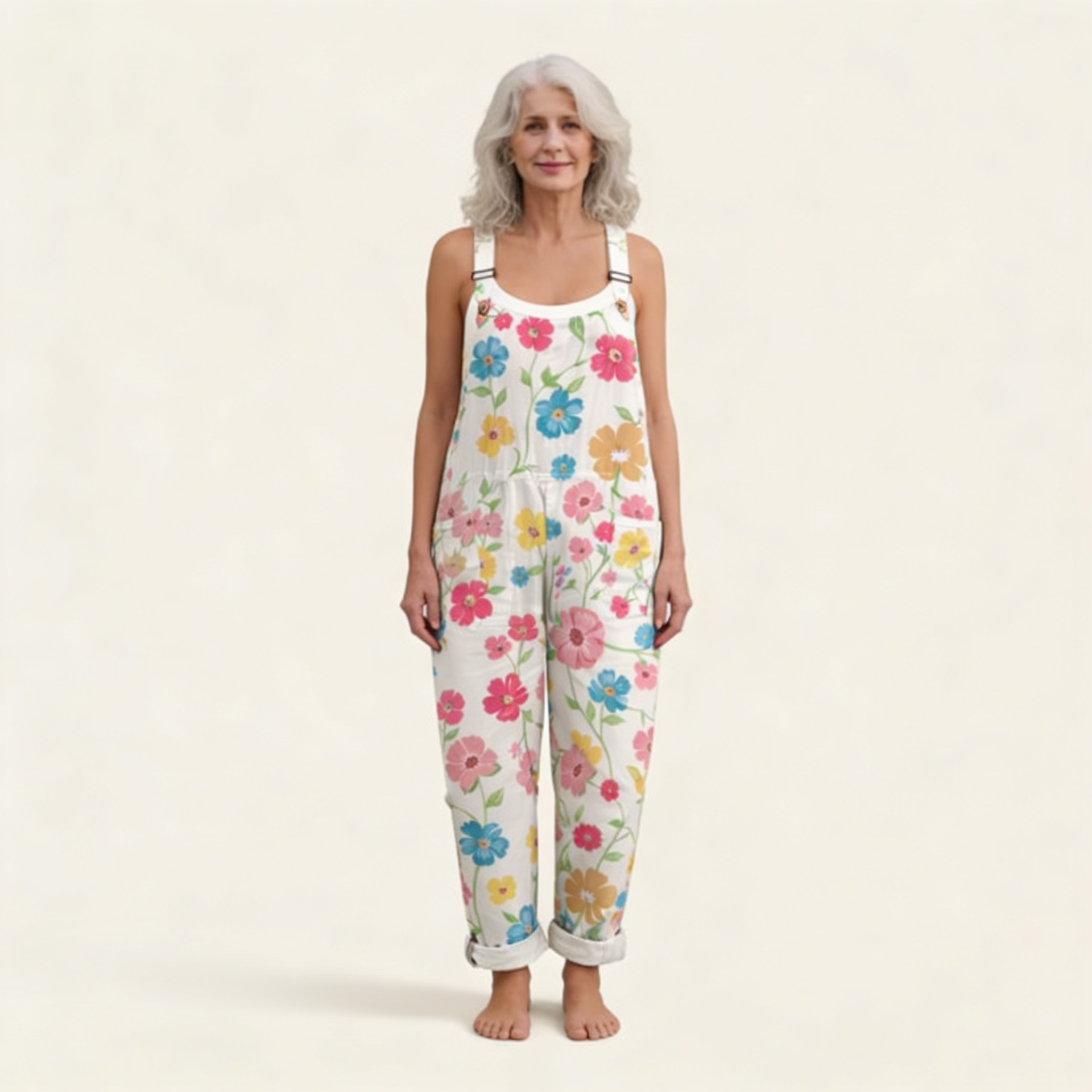 Lydia | Overol con flores de primavera brillantes
