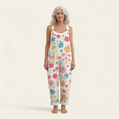 Lydia | Overol con flores de primavera brillantes