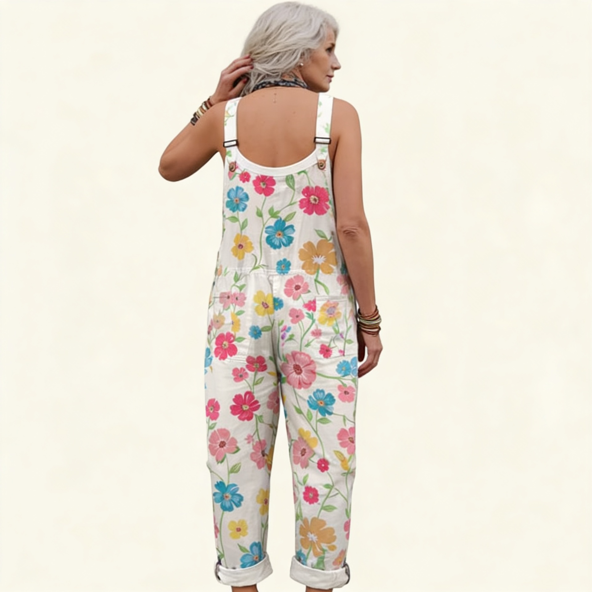 Lydia | Overol con flores de primavera brillantes