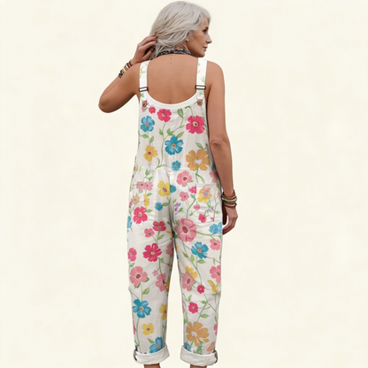 Lydia | Overol con flores de primavera brillantes