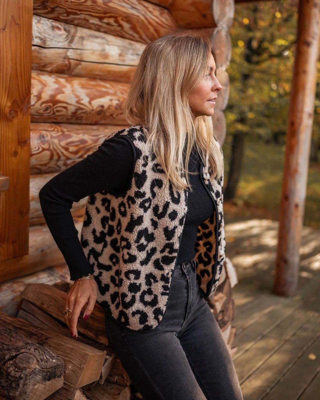Maja | Pletená vesta s leopardím vzorem