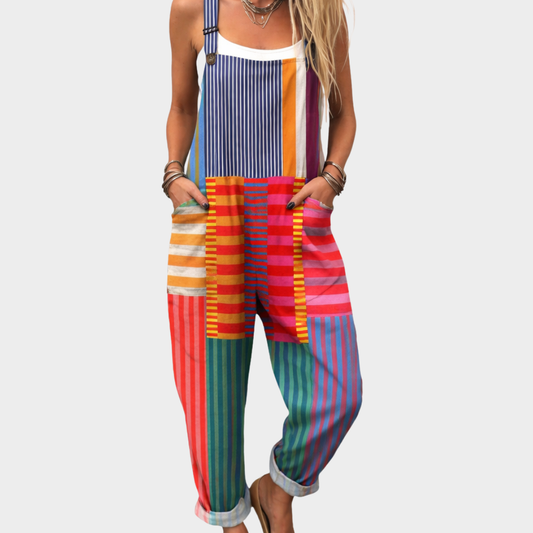 Camila | Overol de rayas multicolor