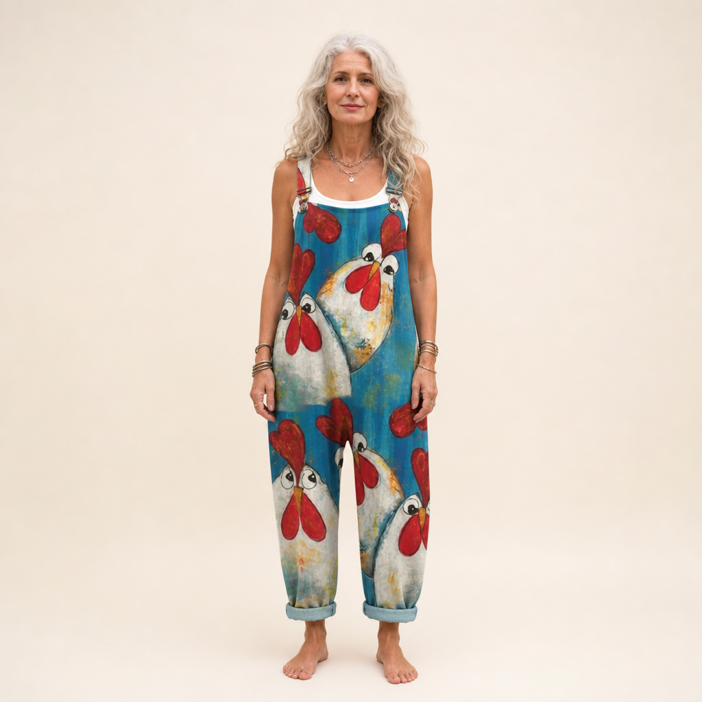 Marisa | Overol con amapolas bohemias vibrantes