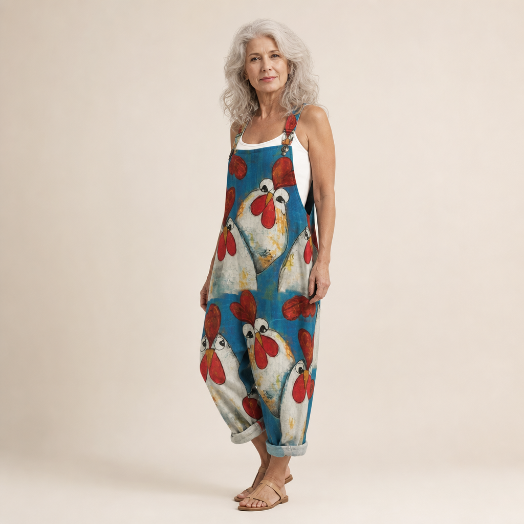 Marisa | Overol con amapolas bohemias vibrantes