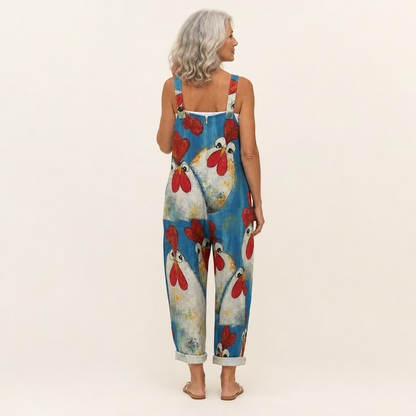 Marisa | Overol con amapolas bohemias vibrantes