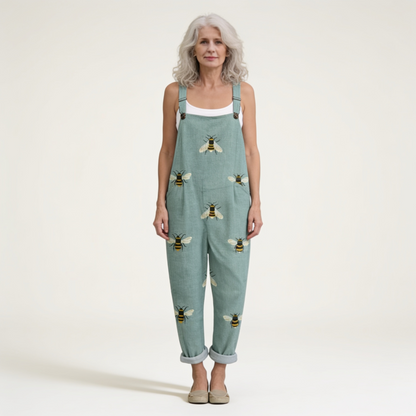 Maxime | Overol con motivo de abejas y naturaleza fresca