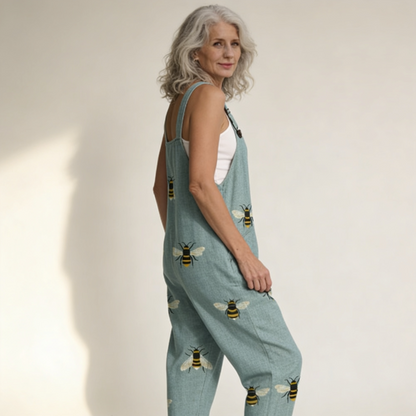Maxime | Overol con motivo de abejas y naturaleza fresca