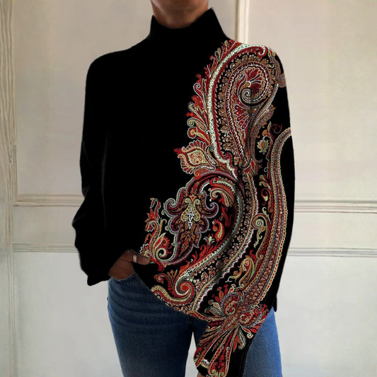 Xenie | Černý rolák s paisley vzorem