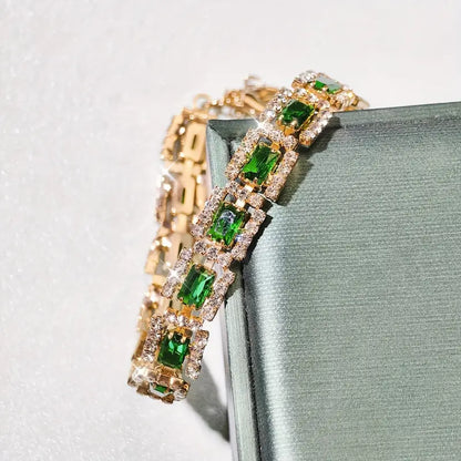 Pulsera Dorada Elisa Esmeralda