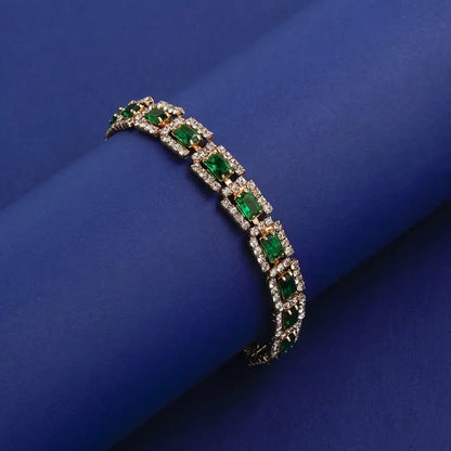 Pulsera Dorada Elisa Esmeralda