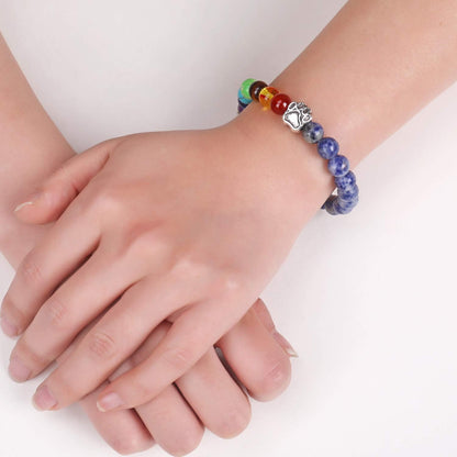 Pulsera Memorial Puente Celestial – Regalo con 7 Perlas de Chakra para la pérdida de una mascota