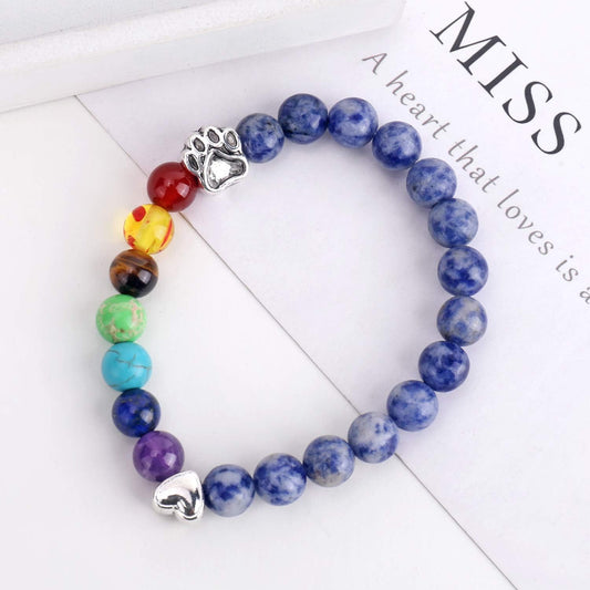 Pulsera Memorial Puente Celestial – Regalo con 7 Perlas de Chakra para la pérdida de una mascota