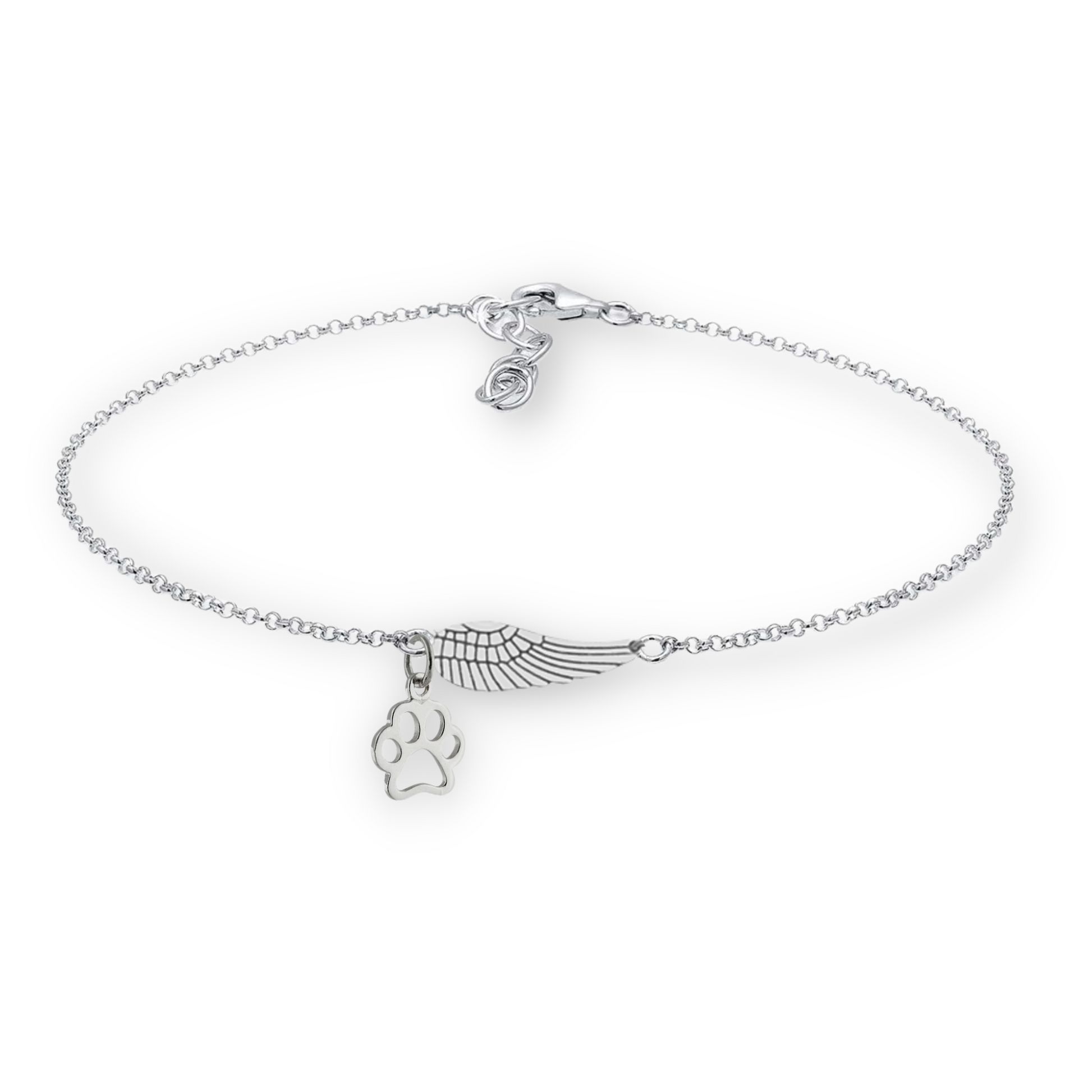 Pulsera Monumento de Plata con Cabello de Ángel y Huella | Hecho a mano
