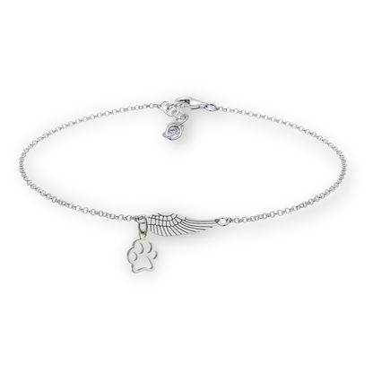 Pulsera Monumento de Plata con Cabello de Ángel y Huella | Hecho a mano