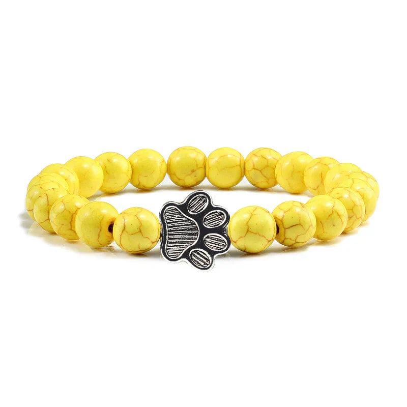 Pulsera con cuentas en forma de patas – Diseño en piedra natural