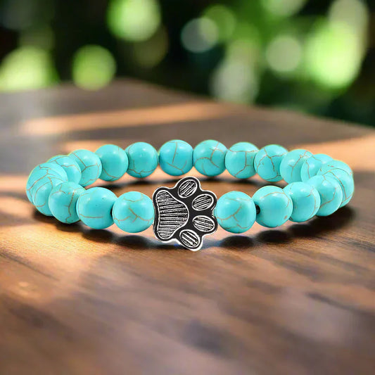 Pulsera con cuentas en forma de patas – Diseño en piedra natural