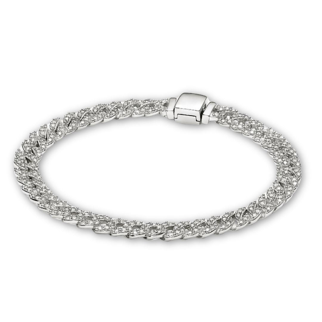 Pulsera cubana grande de oro