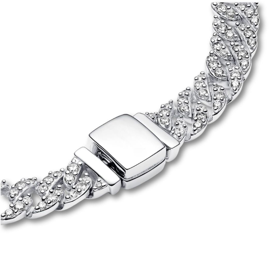 Pulsera cubana grande de oro