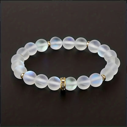 Pulsera de confianza con margaritas y piedra de luna
