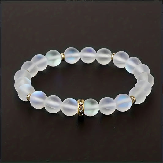 Pulsera de confianza con margaritas y piedra de luna