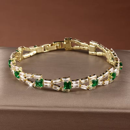 Pulsera de tenis dorada