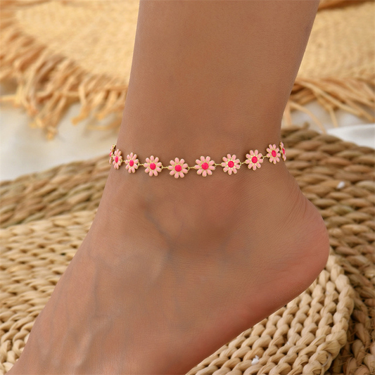 Pulsera de tobillo dorada "Margarita"