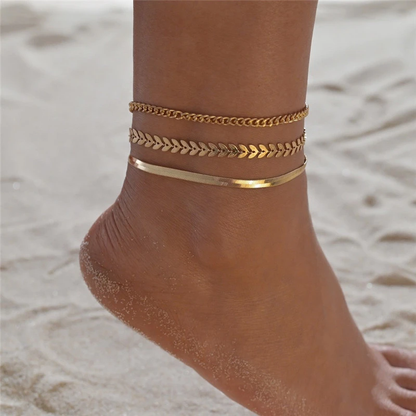 Pulsera de tobillo dorada