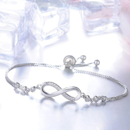 Pulsera infinita ajustable de plata