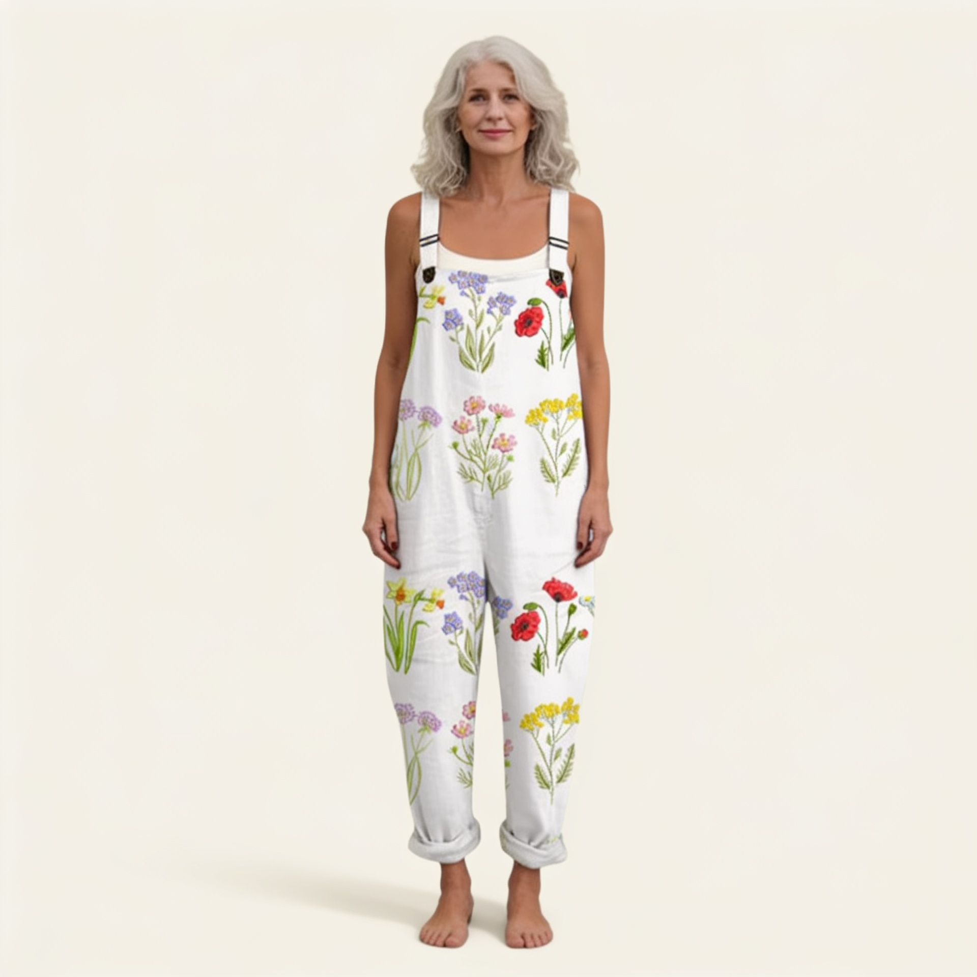Rebecca | Overol con flores silvestres bohemias