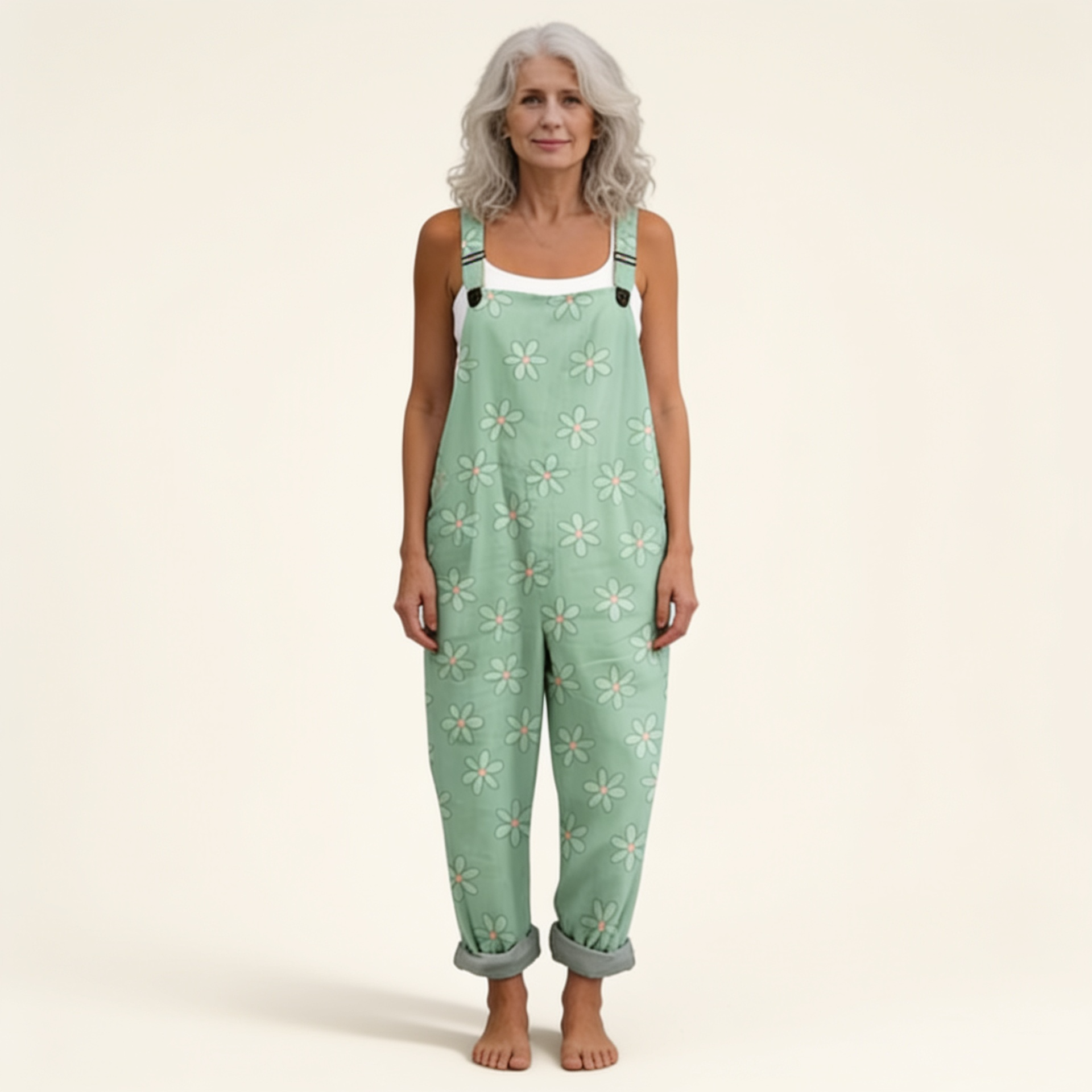 Sabrina | Overol con flores pastel bohemias radiantes