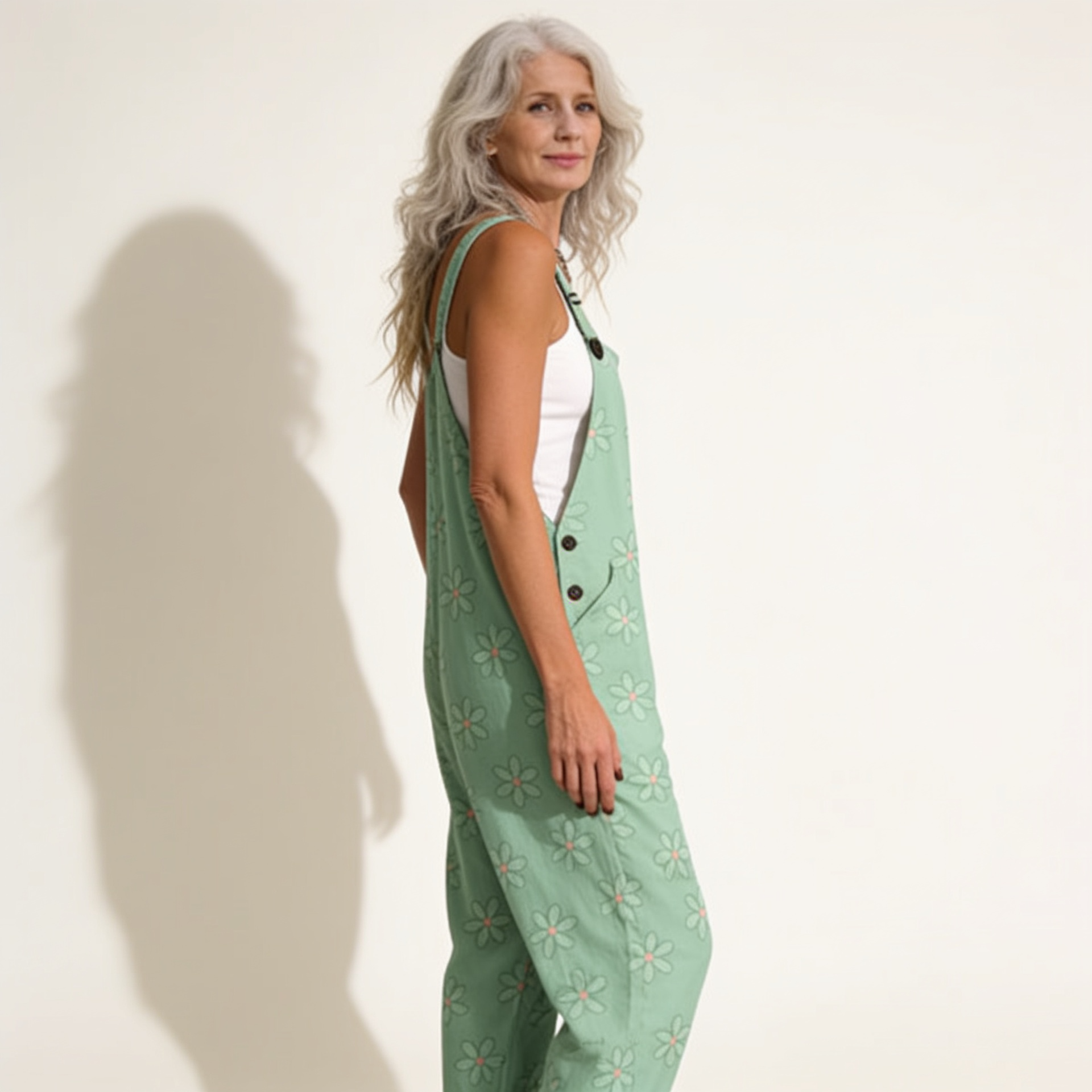 Sabrina | Overol con flores pastel bohemias radiantes