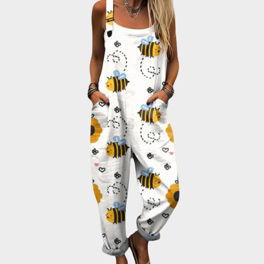 Mariana | Overol blanco con abejas