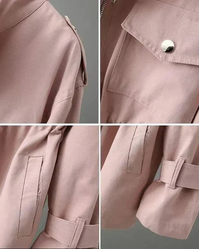 Veronika | Lehká růžová bunda v utility stylu