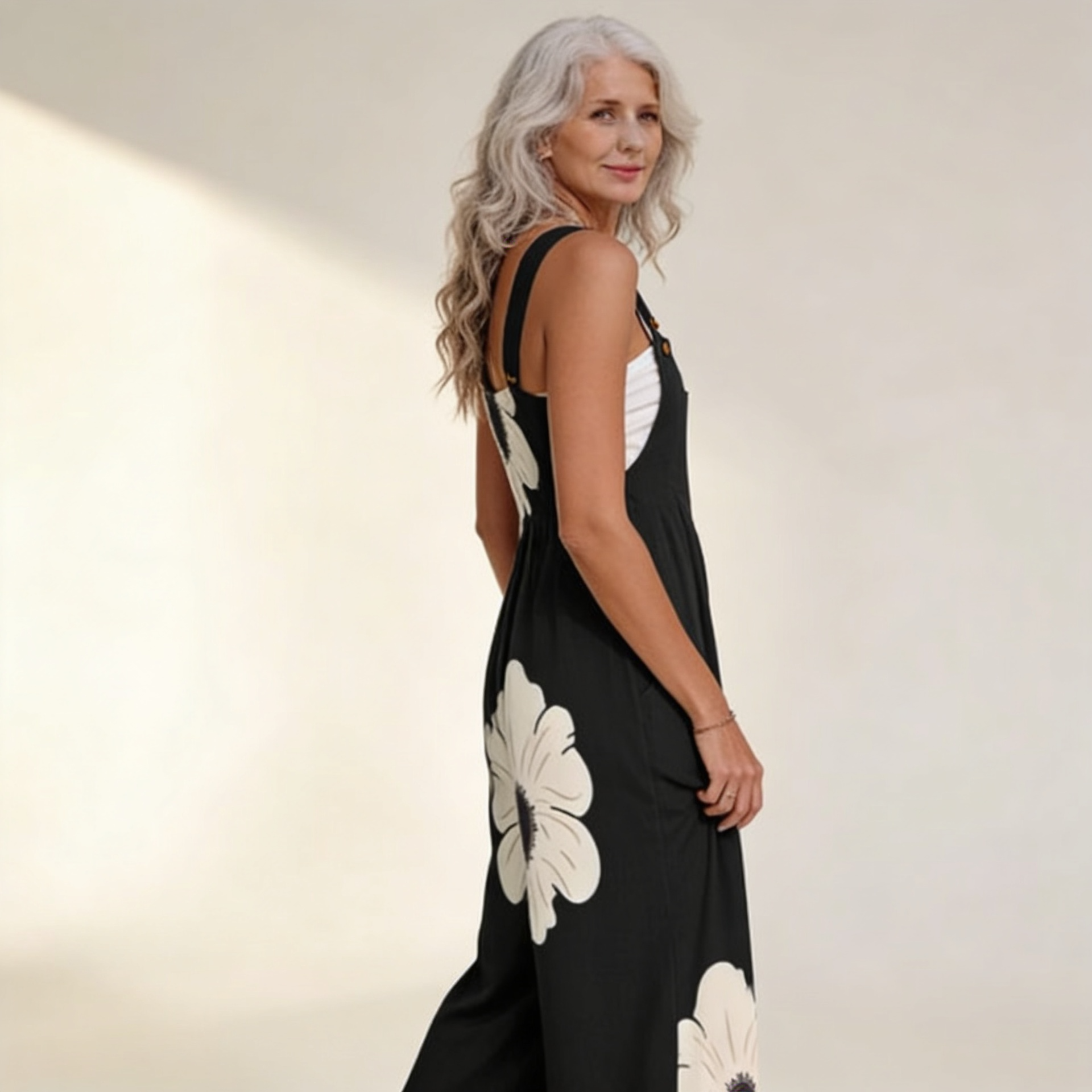 Yvette | Overol con flor bohemia con contraste