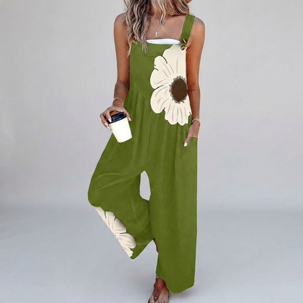 Yvette | Overol con flor bohemia con contraste