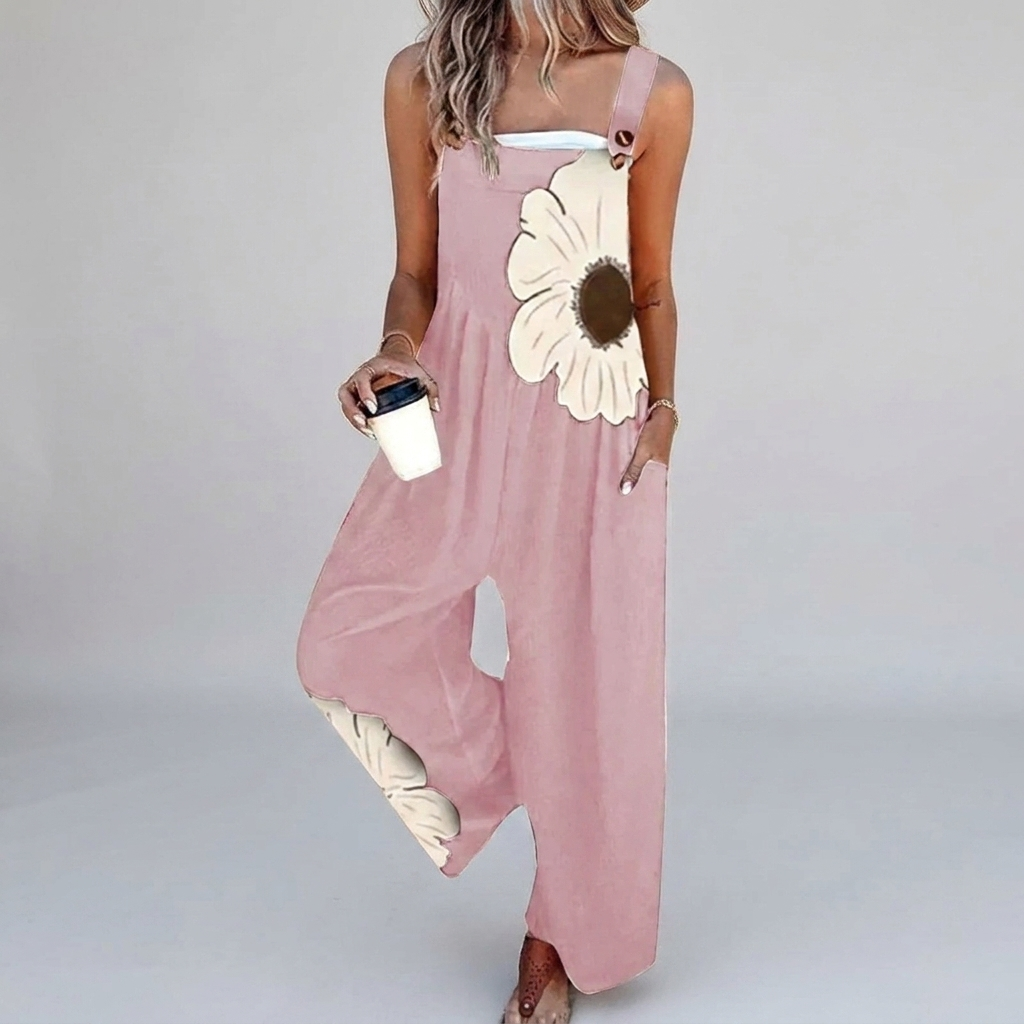 Yvette | Overol con flor bohemia con contraste